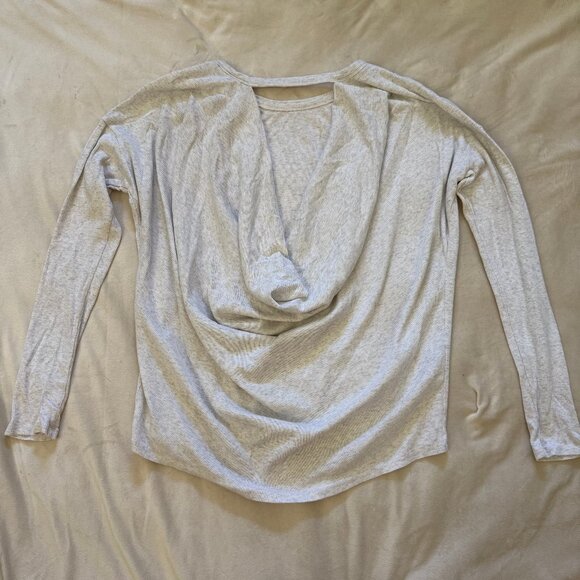 BOBI LOS ANGELES Open Back Ribbed Long Sleeve Top Off White Women’s Small - Picture 2 of 9